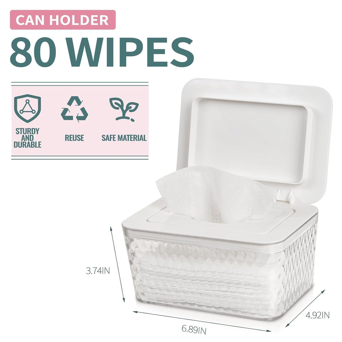 Wipes Dispenser, One-Handed Operation Wipe Holder for Baby & Adult, Seal-Designed Wipes Container for Bathroom Keep Diaper Wipes Fresh New Era Fashion LLc