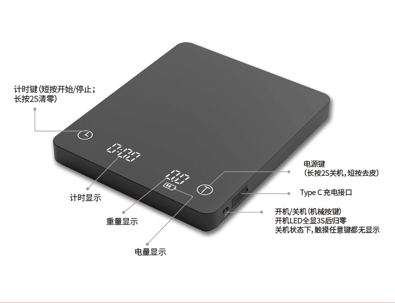 Precision Coffee Scale with Timer - Multifunctional Electronic Weight Scale for Home Brewing New Era Fashion LLc