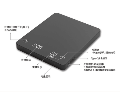 Precision Coffee Scale with Timer - Multifunctional Electronic Weight Scale for Home Brewing New Era Fashion LLc