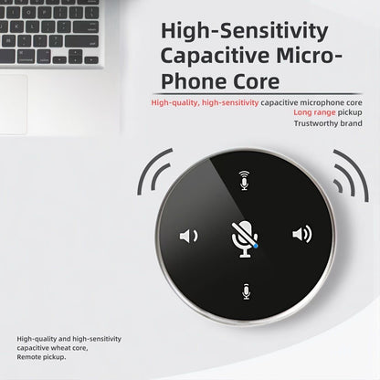360 Degree Omnidirectional Radio Microphone Touch Control Video Conferencing Interface Microphone Recording Speech With Speaker USB Notebook Used For Laptop Recording Conferences New Era Fashion LLc