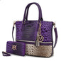MKF Collection Autumn Crocodile Skin Tote Handbag with Wallet by Mia k New Era Fashion LLc
