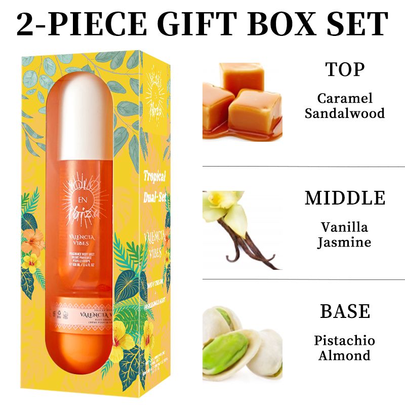 2-Piece Set, SOLO EN IBIZA Body & Hair Fragrance Mist And Body Cream Gift Box For Men And Women, Long Lasting Fragrance, 4 Different Scent, Perfect For Holiday Gifts, Dating, Daily Life, Parties New Era Fashion LLc