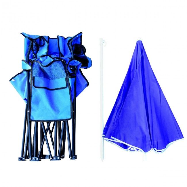 Portable Folding Picnic Double Chair With Umbrella New Era Fashion LLc
