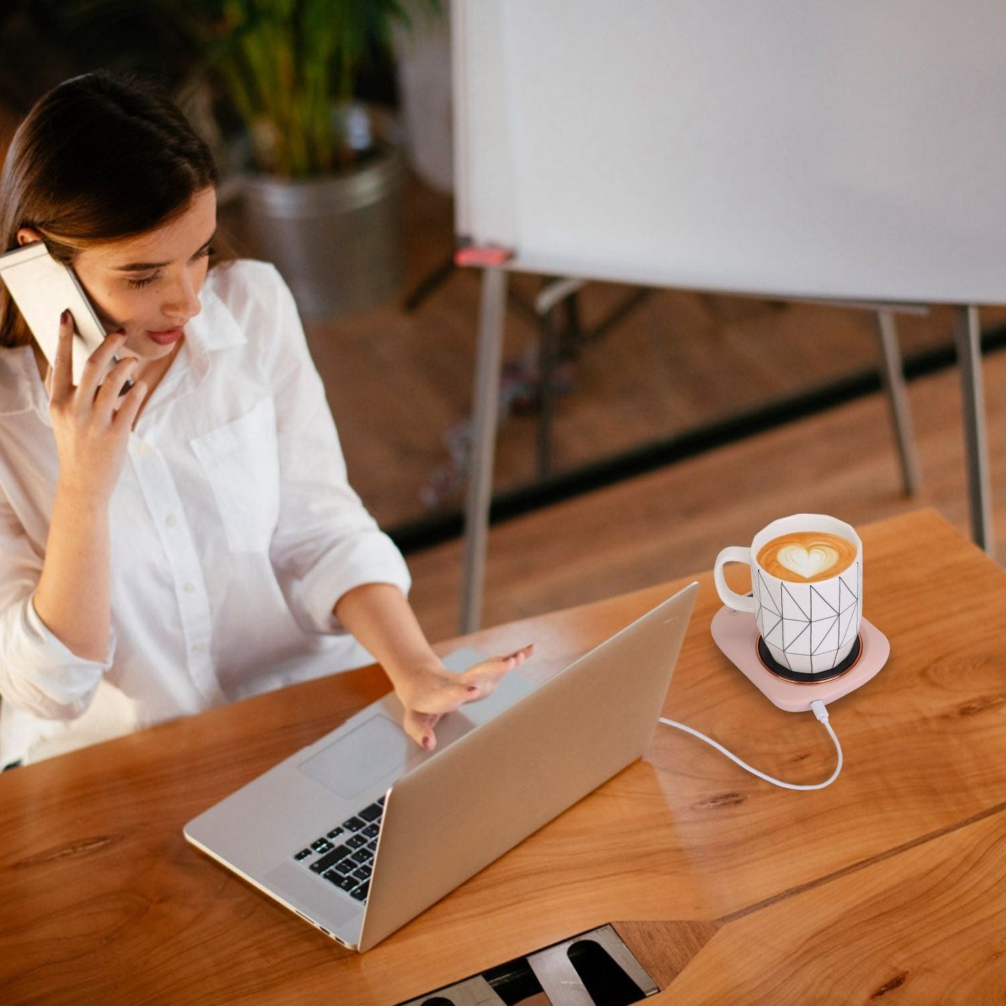Electric Coffee Mug Warmer for Desk Auto Shut off USB Tea Milk Beverage Cup Heater Heating Plate for Office Home 3 Temperature Setting New Era Fashion LLc