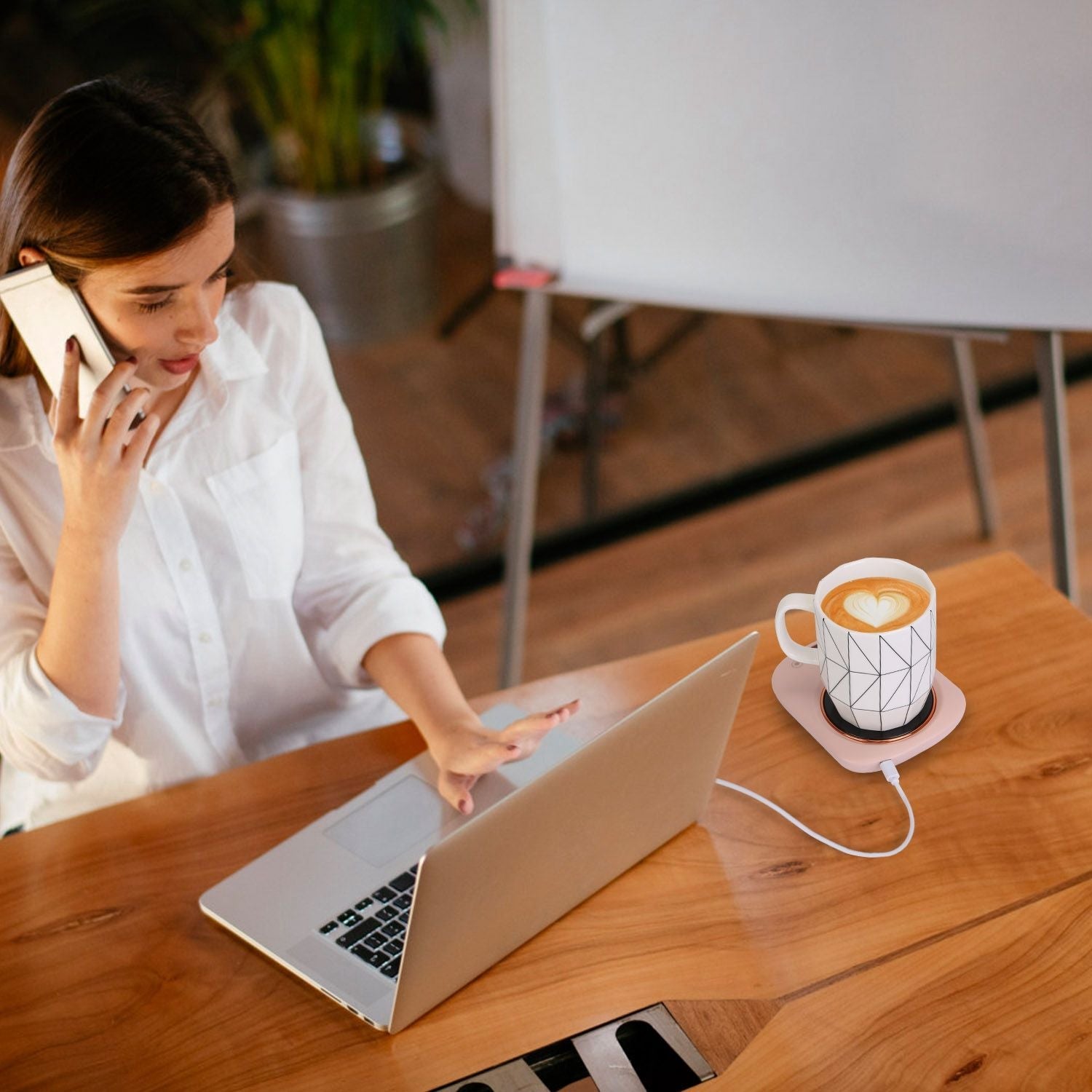 Electric Coffee Mug Warmer for Desk Auto Shut off USB Tea Milk Beverage Cup Heater Heating Plate for Office Home 3 Temperature Setting New Era Fashion LLc
