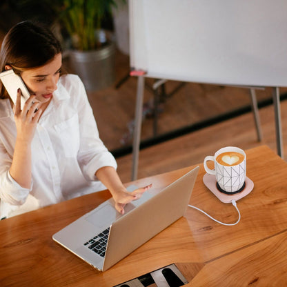 Electric Coffee Mug Warmer for Desk Auto Shut off USB Tea Milk Beverage Cup Heater Heating Plate for Office Home 3 Temperature Setting New Era Fashion LLc