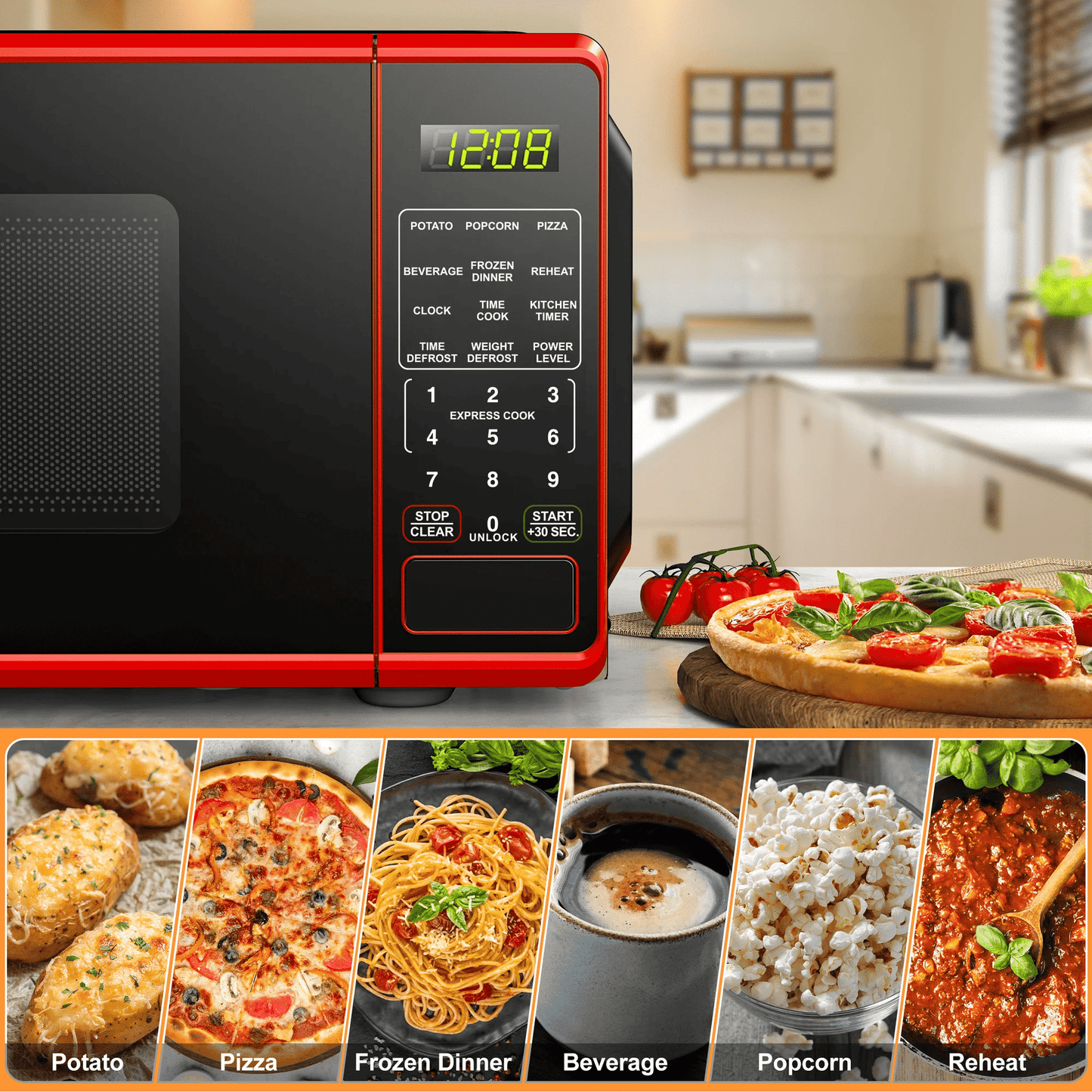 0.7 Cu ft Countertop Microwave Oven, 700 Watts, White New Era Fashion LLc