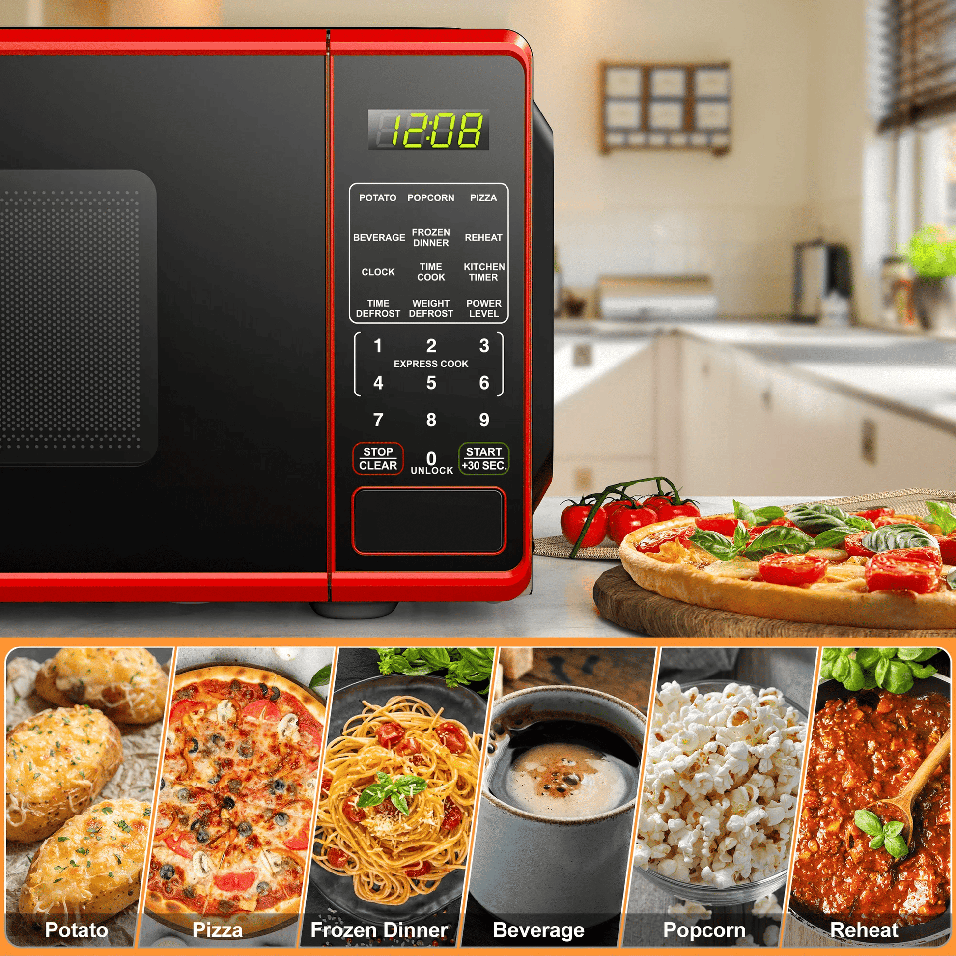 0.7 Cu ft Countertop Microwave Oven, 700 Watts, White New Era Fashion LLc