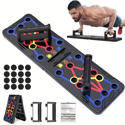 Push Up Board; Foldable Multi-Functional 20-In-1 Push Up Board; Chest Muscle Exercise Equipment For Men Women Fitness Training New Era Fashion LLc