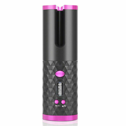 Hair Curler LCD Cordless Auto Rotating Waver Curling Iron Ceramic Wireless USA New Era Fashion LLc