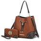 MKF Collection Candice Color Block Bucket Handbag with matching Wallet by Mia K New Era Fashion LLc