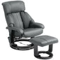Faux Leather Swivel Massage Recliner with Ottoman, Remote, Side Pocket for Relaxation | Living Room Essentials New Era Fashion LLc