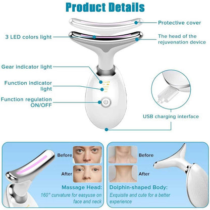 Neck Face Massager Face Sculpting Tool 3 Colour Modes and Vibration for Facial Massager for Double Chin New Era Fashion LLc