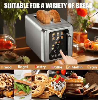 Retro Stainless Steel Toaster with 6 Browning Levels & 3 Functions - Perfect for Defrosting, Reheating, & Cancelling New Era Fashion LLc