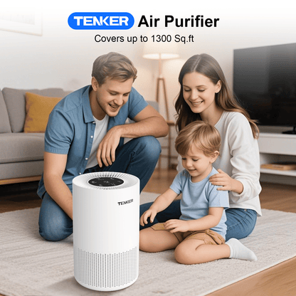 TENKER AP-6980 Air Purifier White US 1300ft² Large Rooms H13 Heap 3-Stage Filtration 3 Speeds 3 Timer w/Light Air Cleaner Machine New Era Fashion LLc