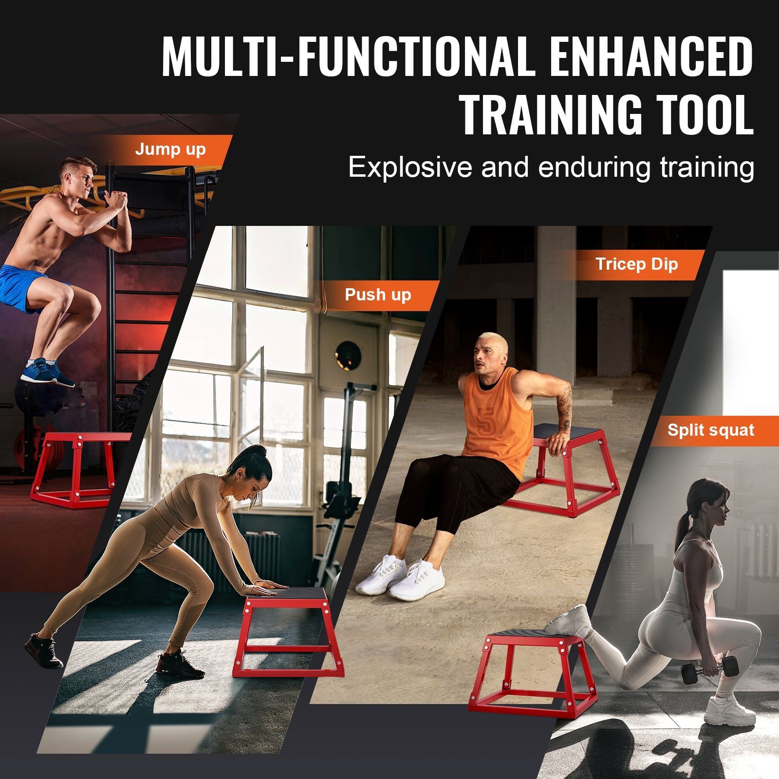 Plyometric Jump Box, 12 Inch Plyo Box, Steel Plyometric Platform and Jumping Agility Box, Anti-Slip Fitness Exercise Step Up Box for Home Gym Training, Conditioning Strength Training, Red New Era Fashion LLc