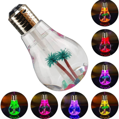 1pc 400ml Colorful Light Bulb Air Humidifier Essential Oil Diffuser Atomizer Freshener Mist Sprayer Car Home Silent Humidifier New Era Fashion LLc