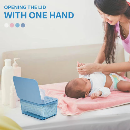 Wipes Dispenser, One-Handed Operation Wipe Holder for Baby & Adult, Seal-Designed Wipes Container for Bathroom Keep Diaper Wipes Fresh New Era Fashion LLc