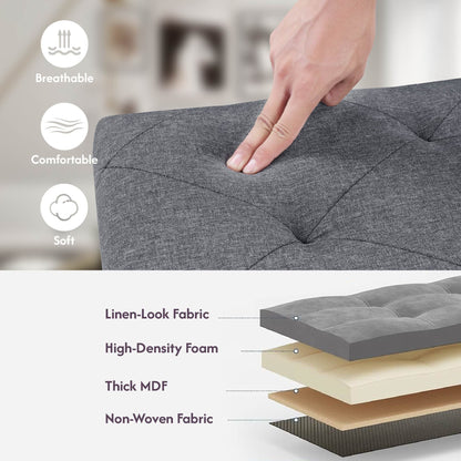 Folding Storage Ottoman Bench, Ottoman Foot Rest, End of Bed Bench, Storage Chest, for Living Room, Bedroom, Entryway, 43 Inches, Gray New Era Fashion LLc
