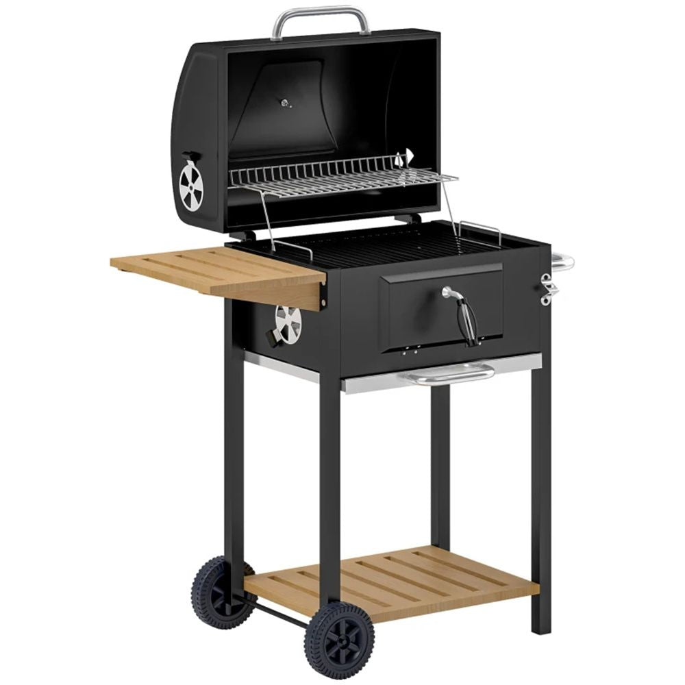 Charcoal barbecue grill, backyard picnic cookware, black New Era Fashion LLc