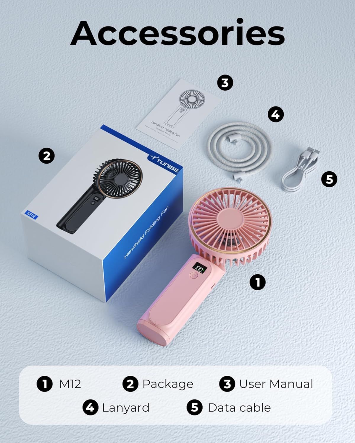 Portable Handheld Fan, Portable Fan Rechargeable, 4000mAh, 180° Adjustable, 6 Speed Wind, Display Electricity in Real Time, USB Rechargeable Foldable F an, Quiet Personal Fan as Power Bank New Era Fashion LLc