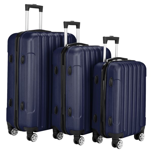 3-in-1 Multifunctional Large Capacity Traveling Storage Suitcase Luggage Set Navy Blue New Era Fashion LLc