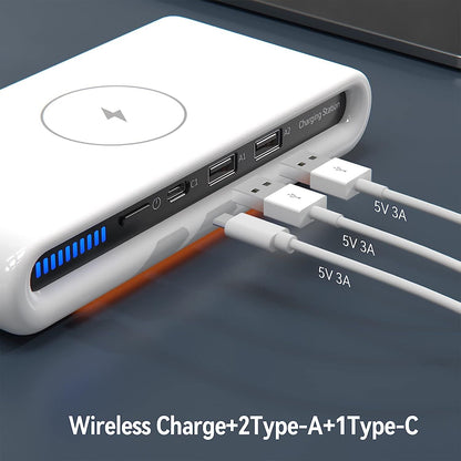 Wireless Charger 30W USB Wireless Charging Station for Multiple Device with USB C Ports Compatible for iPhone 14/13/12/Pro Max Google Pixel New Era Fashion LLc