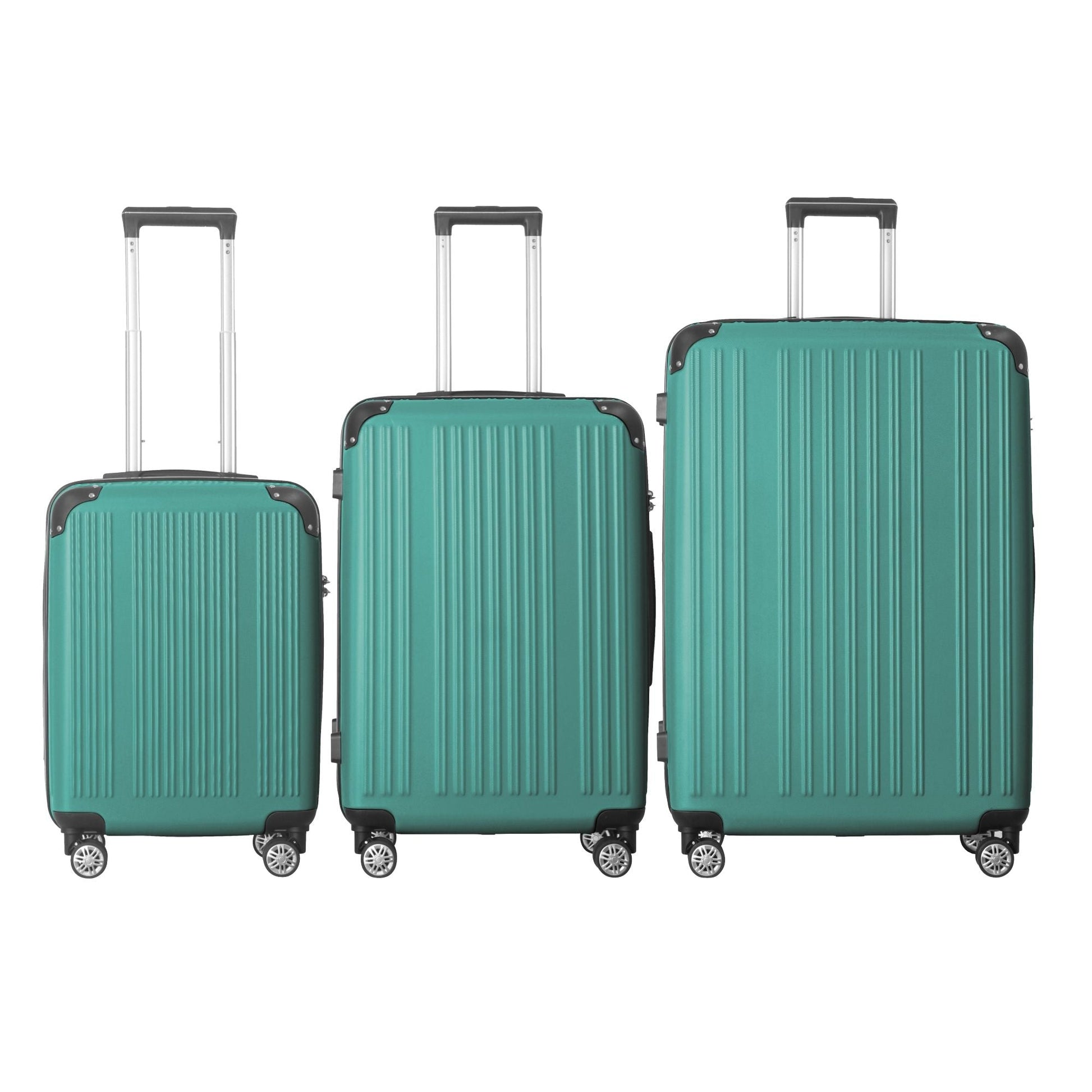 3-Piece Lightweight ABS Hardshell Luggage Set (20", 24", 26") in Fresh Green with Spinner Wheels, TSA Lock, and Adjustable Telescopic Handle - Durable Travel Suitcases New Era Fashion LLc