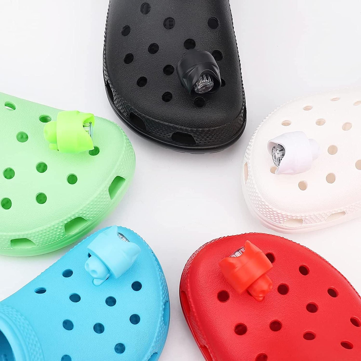 Headlights for croc;  2Pcs croc lights for shoes;  light up croc charms for Dog Walking;  Handy Camping; Waterproof; 3 Modes croc lights New Era Fashion LLc