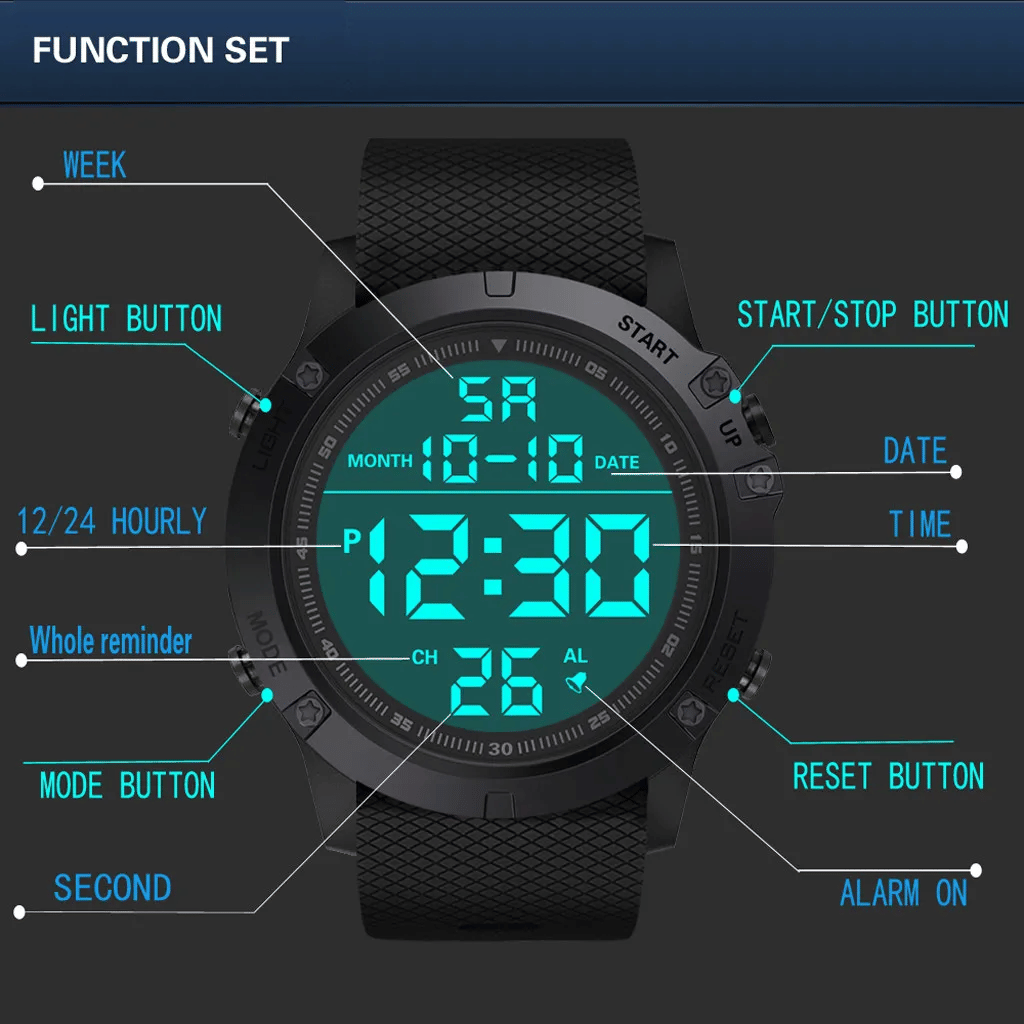 Waterproof Digital Sports Watch Military Tactical LED Backlight Wristwatch Men New Era Fashion LLc