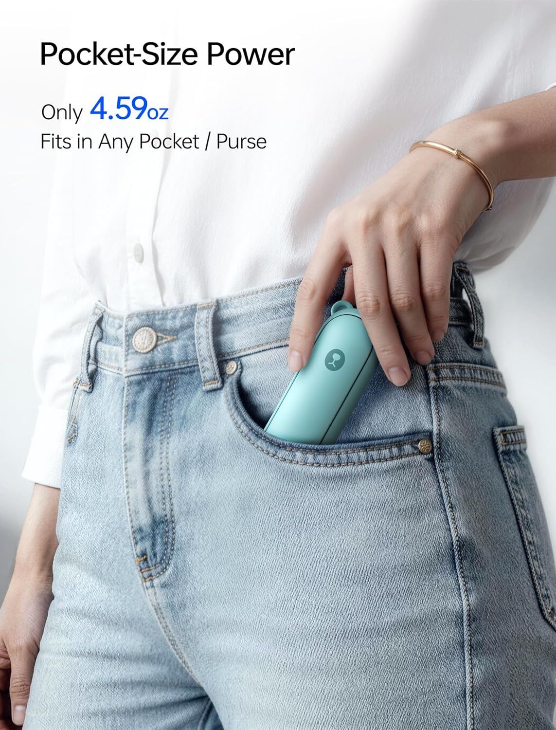 Handheld Travel Fan, Upgraded Mini Portable Fan with Up to 24 Working Hours for Long-term Outdoor Cooling, Combines Power Bank and Flashlight, Used for Summer, Cruise, Concert New Era Fashion LLc