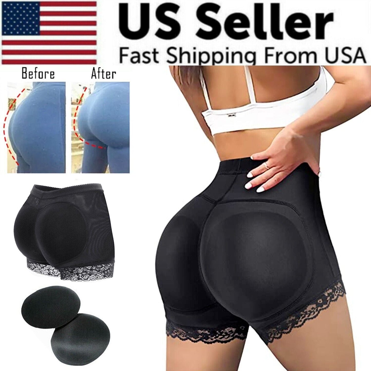 Booty Shaper Padded Underwear Panty Women's FAKE ASS Butt Lifter & Hip Enhancer New Era Fashion LLc