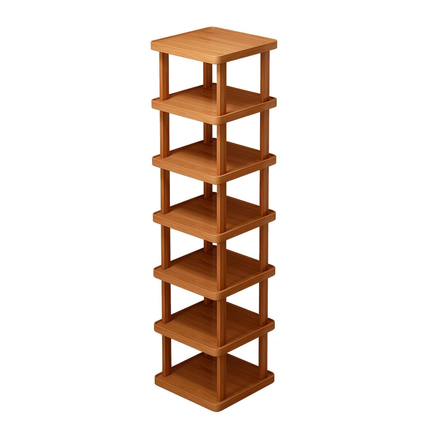 Versatile Bamboo Expandable Folding Storage Rack - 3/6/9 Layer Organizer for Any Room, No Assembly Needed! New Era Fashion LLc