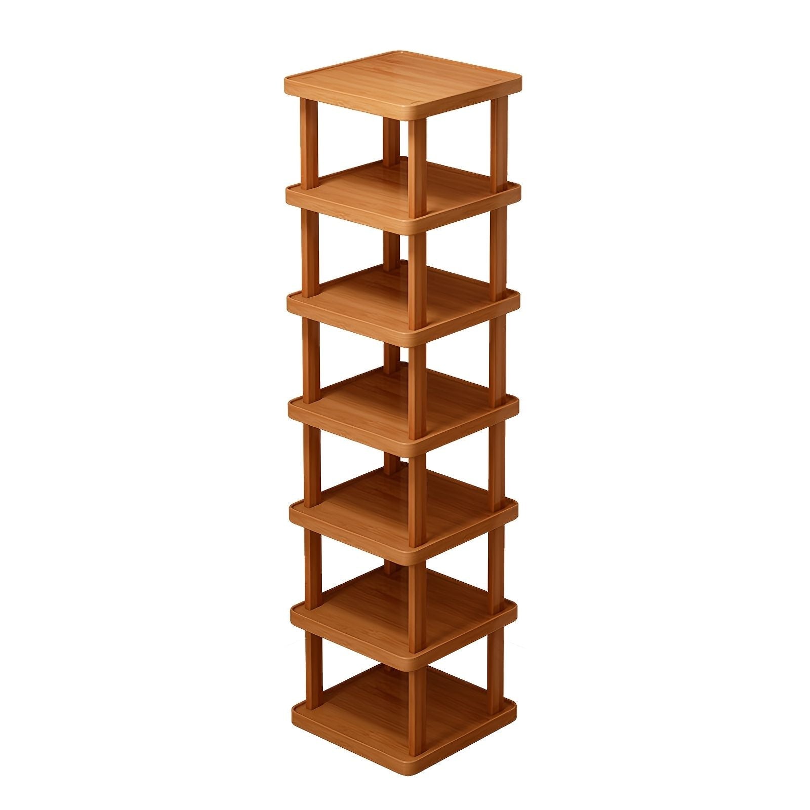 Versatile Bamboo Expandable Folding Storage Rack - 3/6/9 Layer Organizer for Any Room, No Assembly Needed! New Era Fashion LLc