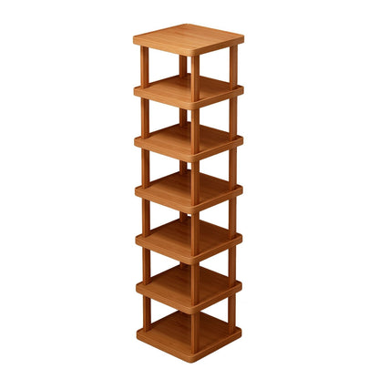 Versatile Bamboo Expandable Folding Storage Rack - 3/6/9 Layer Organizer for Any Room, No Assembly Needed! New Era Fashion LLc