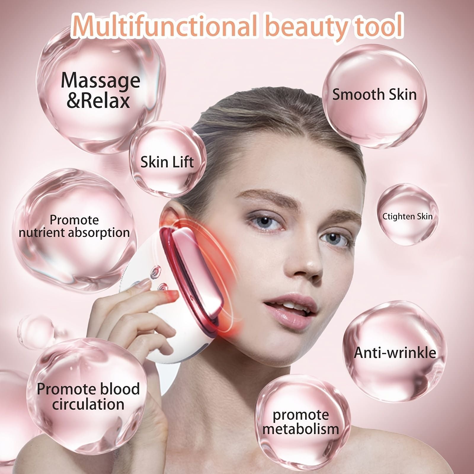 1pc Electric Gua Sha Facial Tools; Face Scraping Massager With 9 Modes; Skin Care Tool For Anti-Aging; Improve Facial Contour New Era Fashion LLc