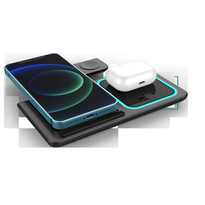 3 In 1 Fast Charging Station; Folding Wireless Charger Stand For IPhone 14; 13; 12; 11/Pro/Max/Mini/Plus; X; XR; XS/Max; SE; 8/Plus; Apple Watch 1-8; Airpods 3/2/Pro New Era Fashion LLc