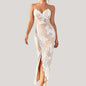 Floral Sequined Dress, Sexy Spaghetti Strap Sleeveless Party Dress, Women's Clothing New Era Fashion LLc
