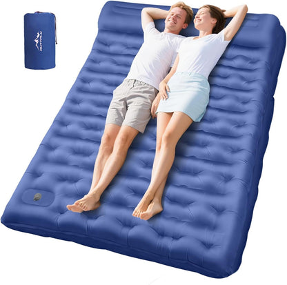 Camping Sleeping Pad, Ultralight Camping Mat with Pillow Built-in Foot Pump, 4" Thick Inflatable Sleeping Mat Compact for Backpacking, Hiking, Car Traveling, Camp Tent New Era Fashion LLc