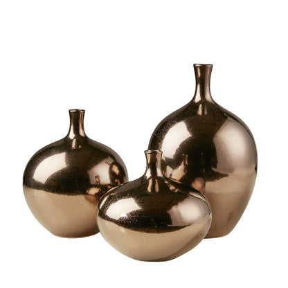Mirrored Ceramic Decorative Vases 3-piece set New Era Fashion LLc