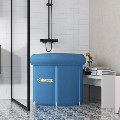 Cold Plunge Tub, Portable Ice Bath Cold Water Therapy Tub with Thermo Lid, for Athletes Recovery, Dark Blue New Era Fashion LLc