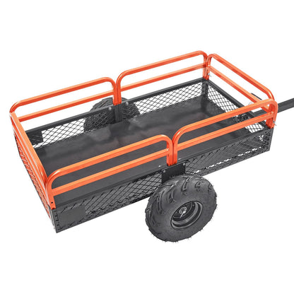Heavy Duty Steel ATV Dump Trailer, 1500-Pound Load Capacity 15 Cubic Feet, Tow Behind Dump Cart Garden Trailer, with Removable Sides and 2 Tires, for Mowers, Tractors, ATV, UTV New Era Fashion LLc