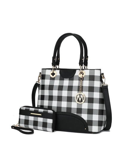 MKF Collection Gabriella Checkers Handbag with Wallet by Mia k New Era Fashion LLc