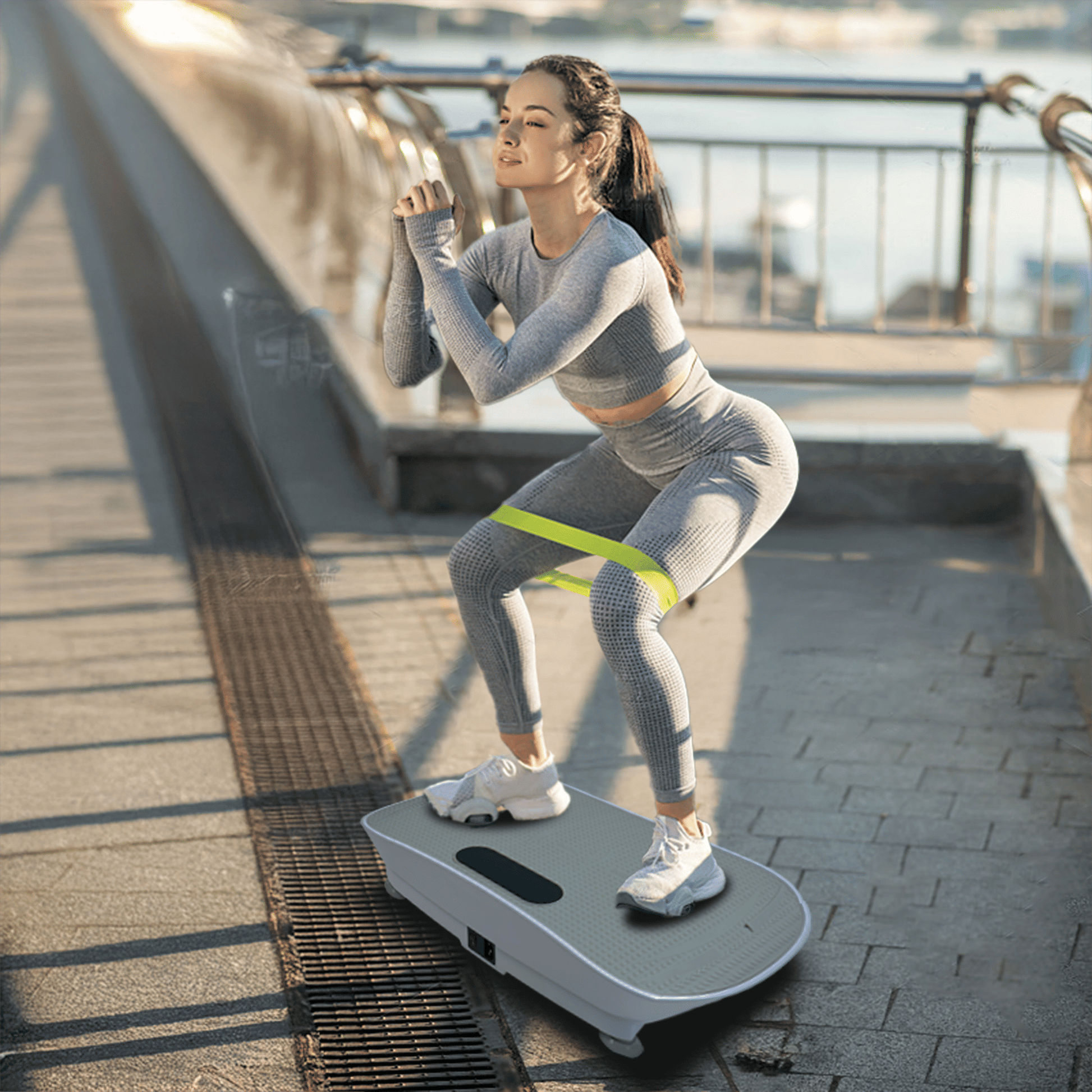 Silent Vibration Platform Crazy Fitness Massage 10-Frequency Weight Loss & Fat Burner Body Shaking Machine For Unisex Grey033 New Era Fashion LLc