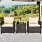 3 Pieces Patio Rattan Furniture Set with 4 Removable Cushions New Era Fashion LLc