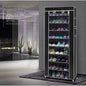 Room-saving 10-Layers 9 Lattices Non-woven Fabric Shoe Rack Black New Era Fashion LLc
