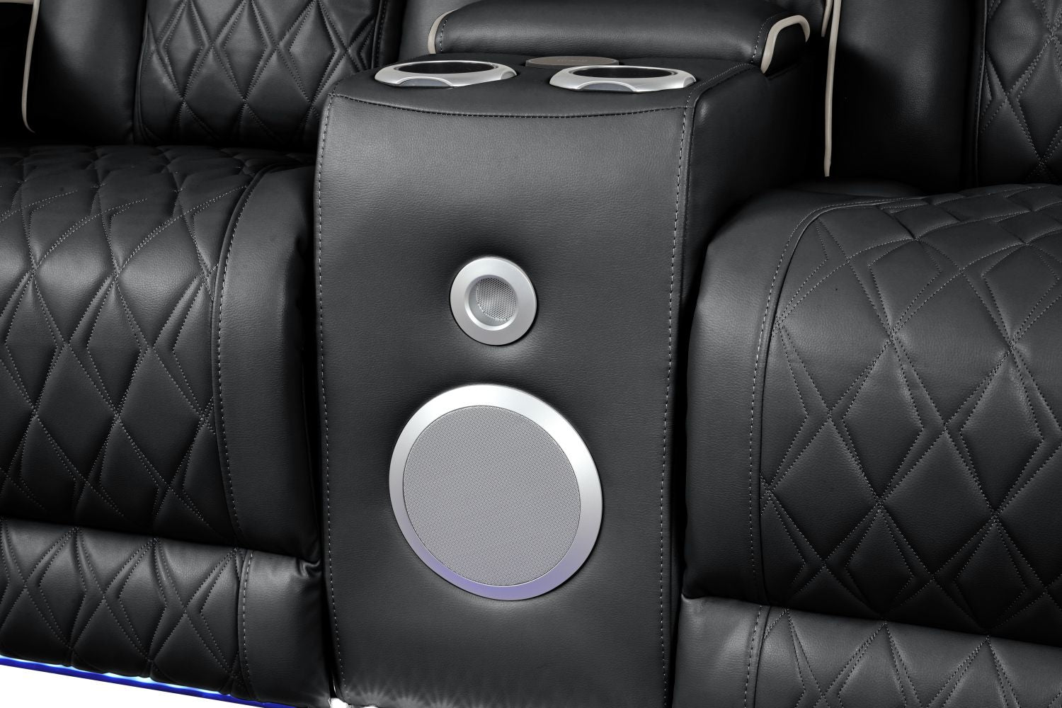Fortuner Modern Style Upholstery Recliner Loveseat Made with Wood & Massage Function Included-Black New Era Fashion LLc