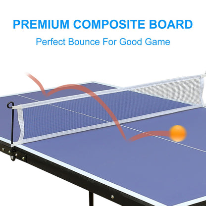 Table Tennis Table Foldable & Portable Ping Pong Table Set with Net and 2 Ping Pong Paddles for Indoor Outdoor Game New Era Fashion LLc
