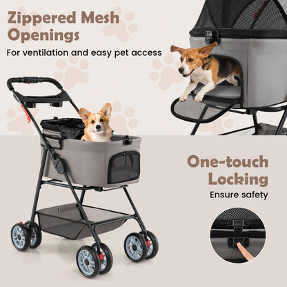 3 in 1 Pet Stroller with Removable Carrier up to 33 lbs New Era Fashion LLc