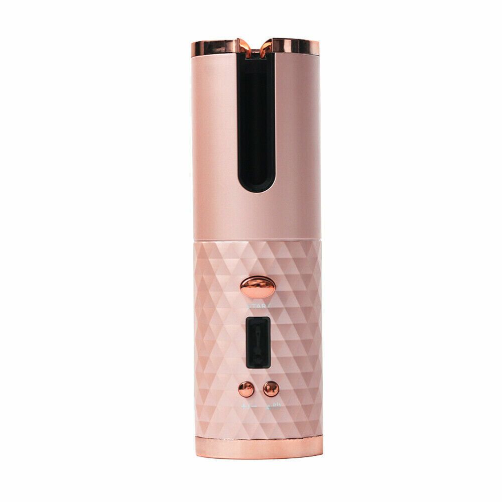 Hair Curler LCD Cordless Auto Rotating Waver Curling Iron Ceramic Wireless USA New Era Fashion LLc